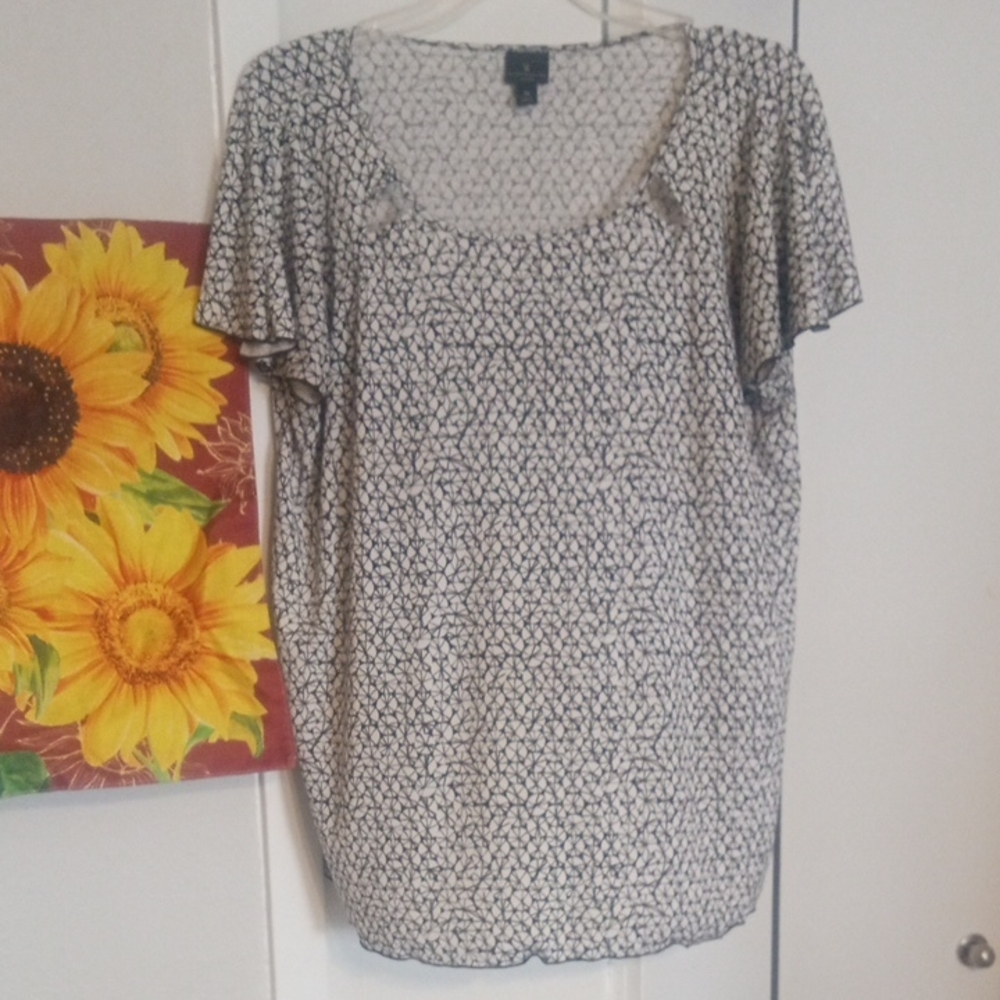 Worthington Monochrome Patterned Blouse
